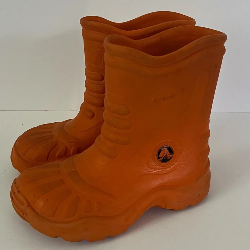Crocs Kids Orange Georgia Rain Outdoor Boots Size 1